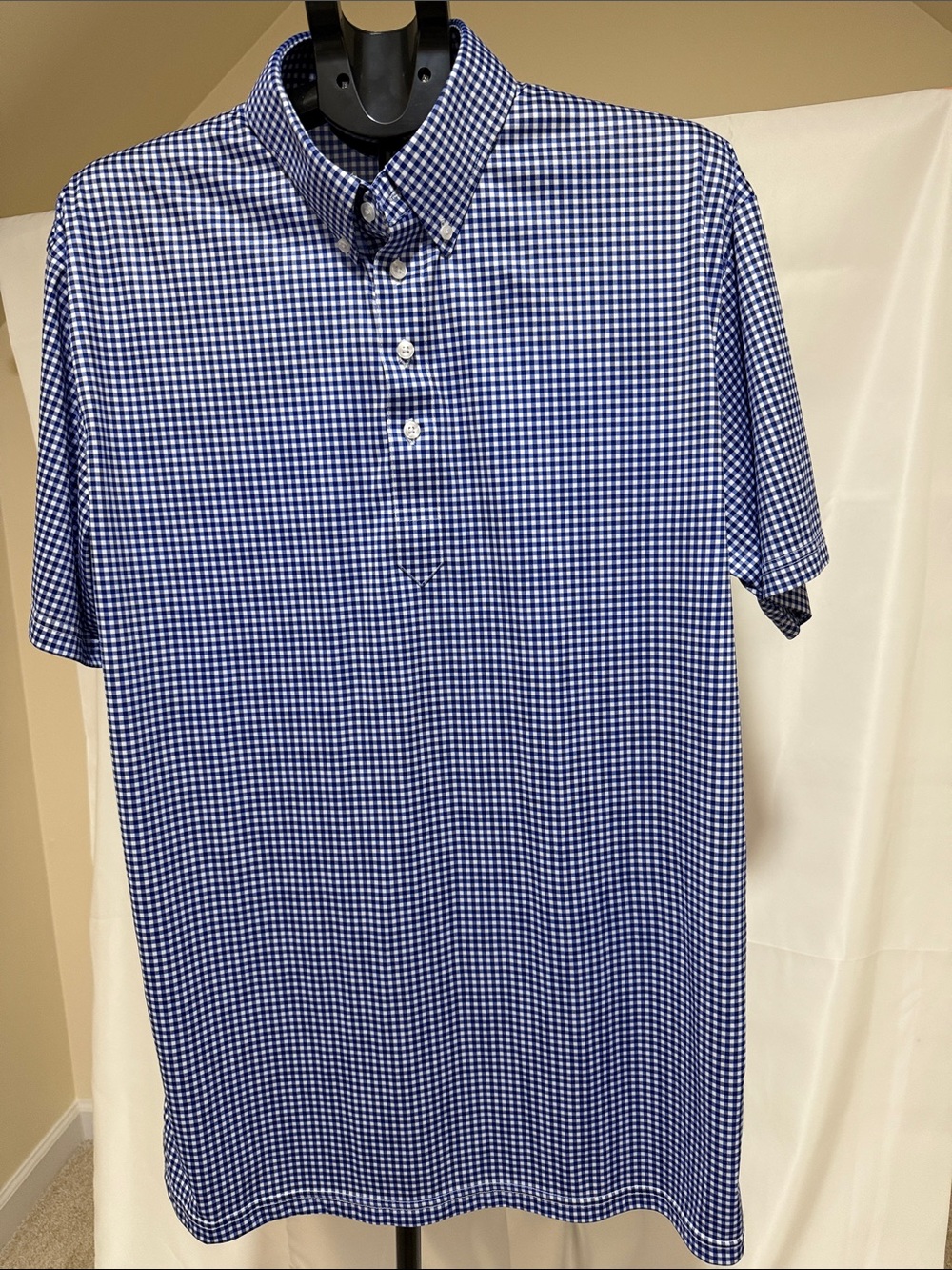 NWOT Collars &Co Blue White Dress Collar polo Shirt